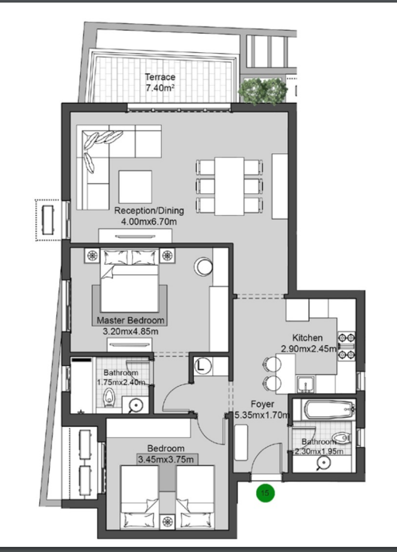 Floor plan for apartment at Villette