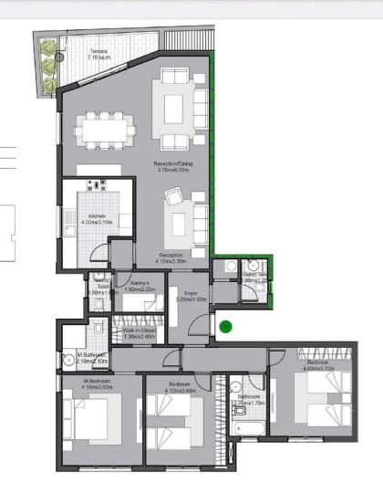 Floor plan for apartment at Villette