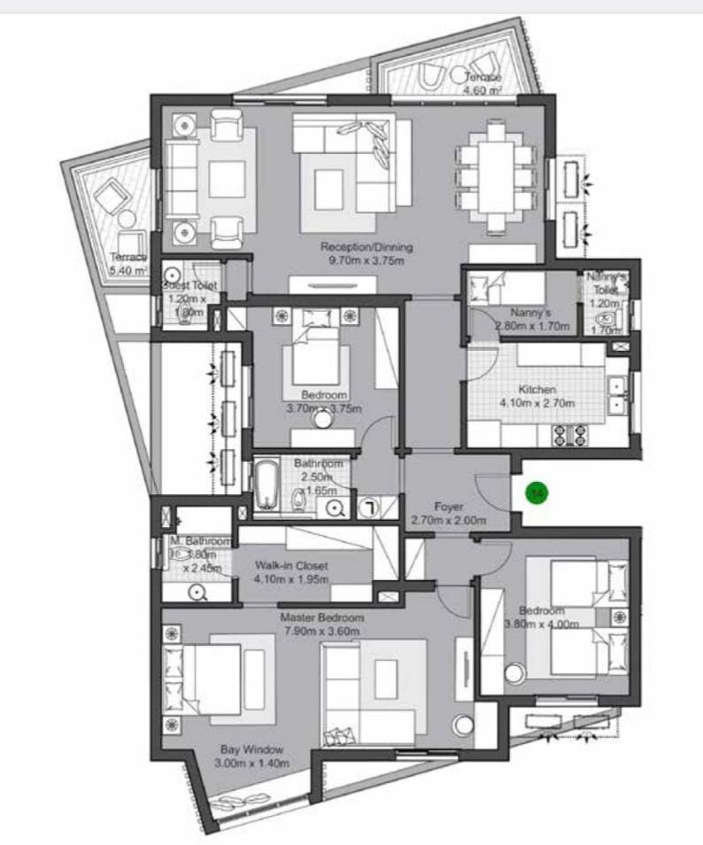 Floor plan for apartment at Villette