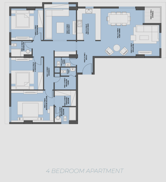 Floor plan for apartment at Rafts