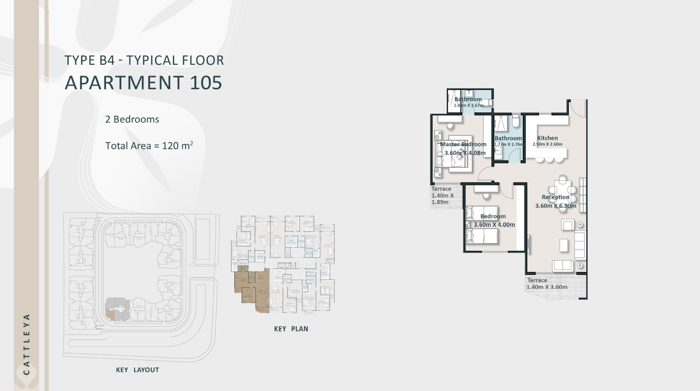 Floor plan for apartment at Cattleya