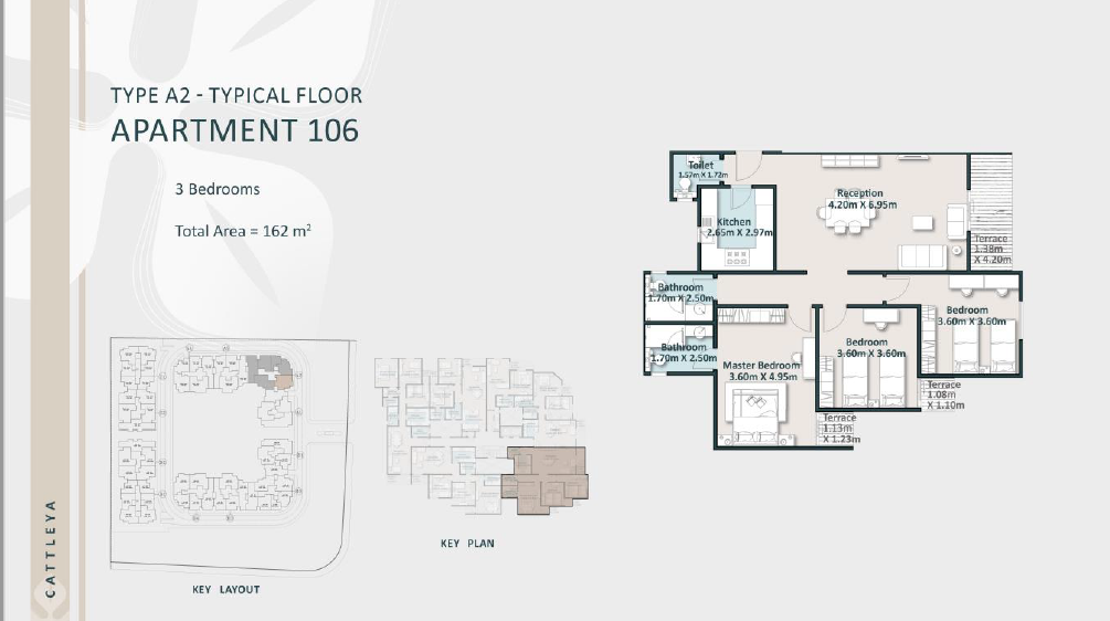 Floor plan for apartment at Cattleya