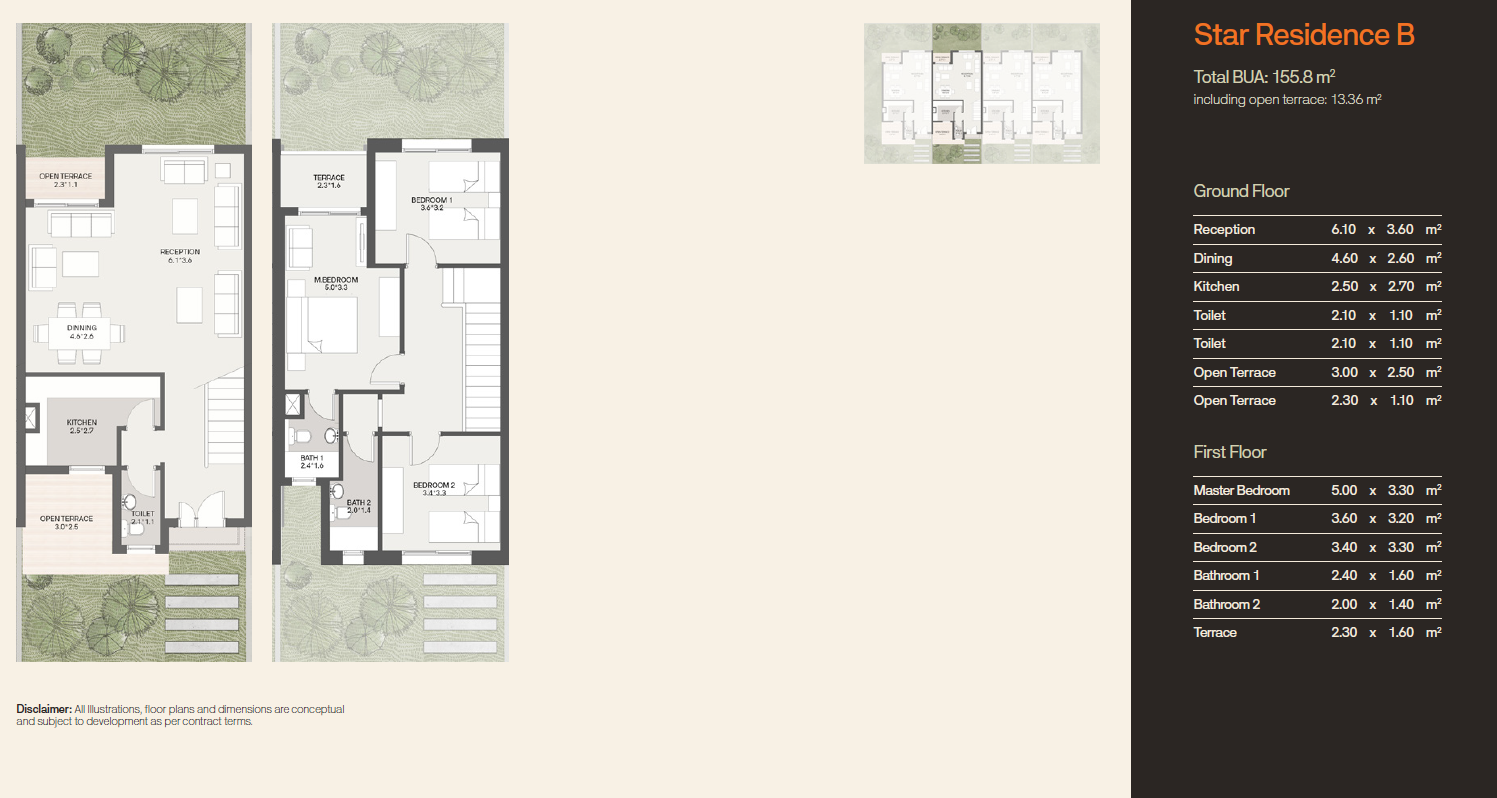 Floor plan for villa at Origami