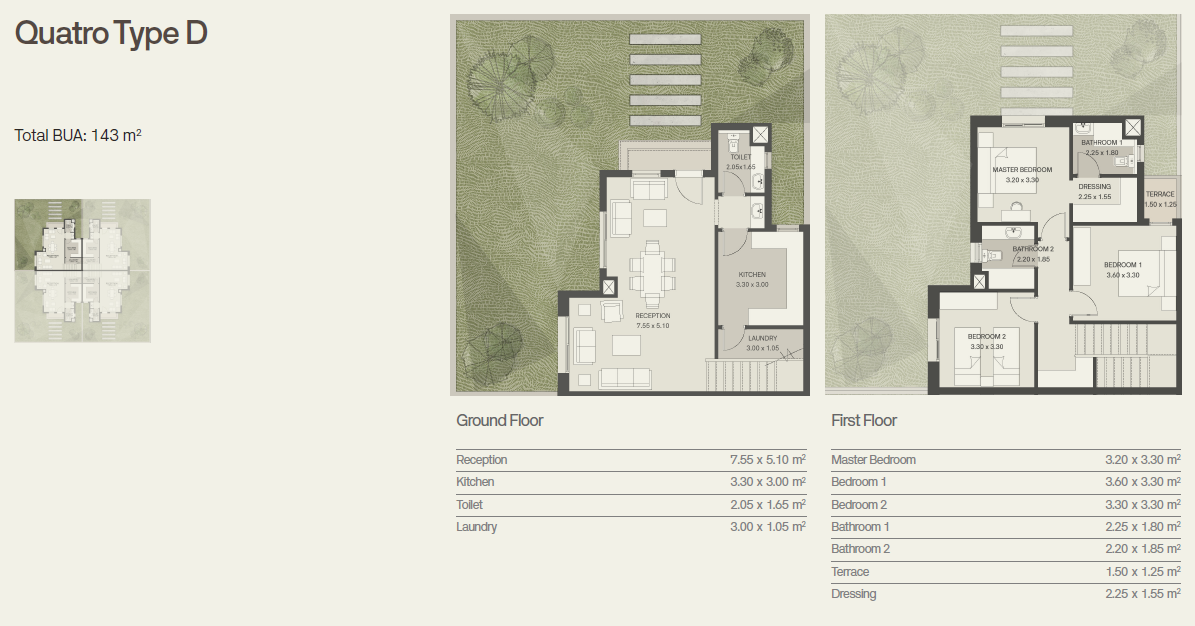 Floor plan for villa at Origami