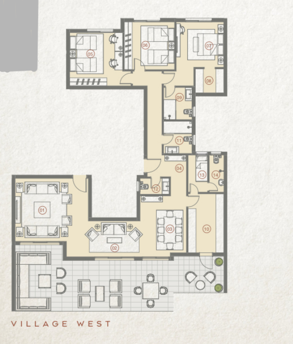 Floor plan for apartment at Village West