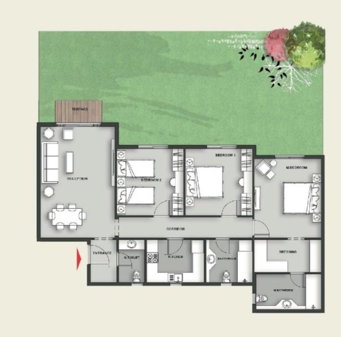 Floor plan for apartment at Aliva Mountain View Mostakbal City