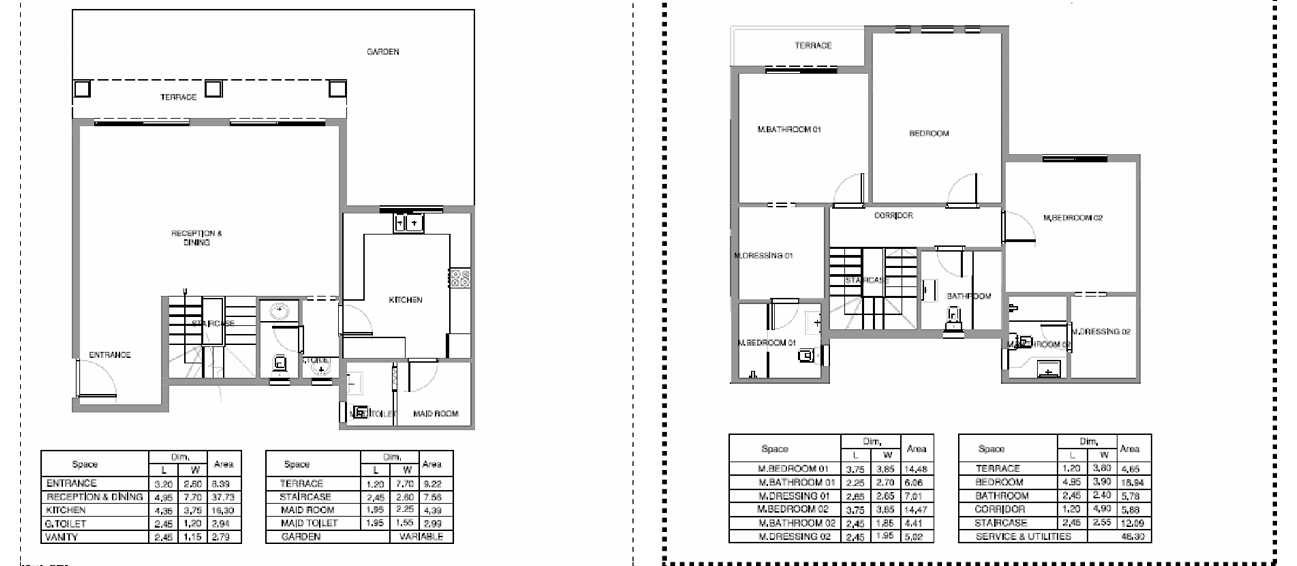 Floor plan for duplex at Aliva Mountain View Mostakbal City