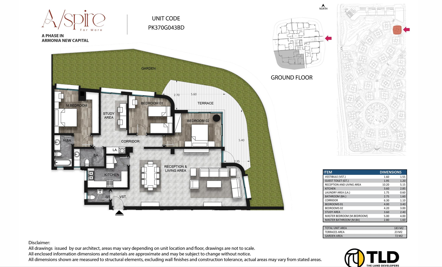 Floor plan for apartment at Armonia