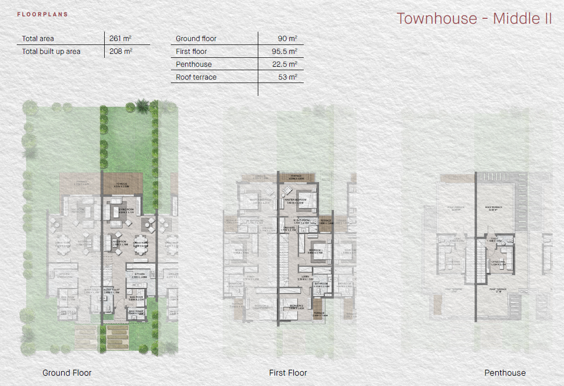 Floor plan for townhouse at Tawny