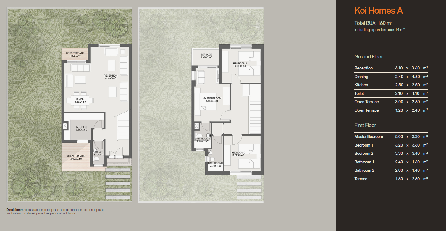 Floor plan for villa at Origami