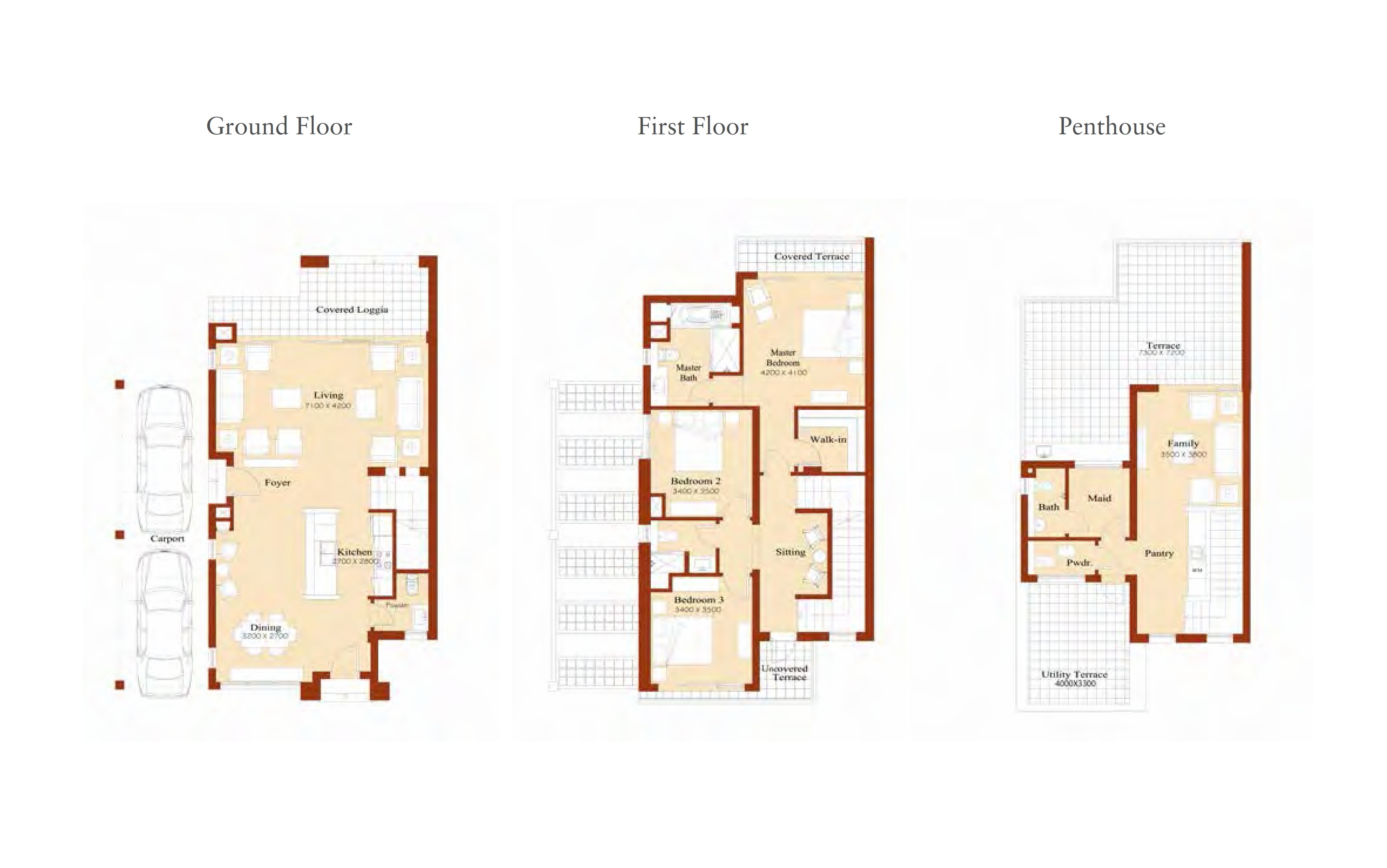 Floor plan for townhouse at Marassi
