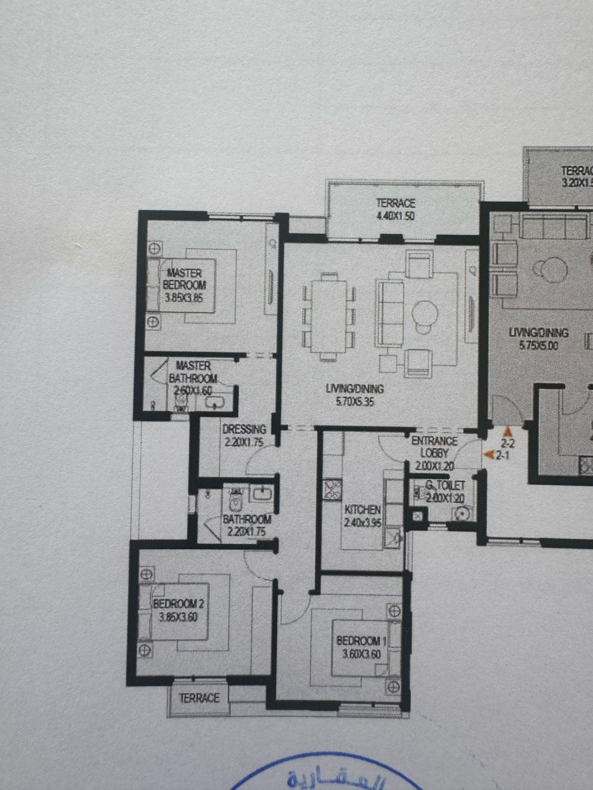Floor plan for apartment at O West Orascom