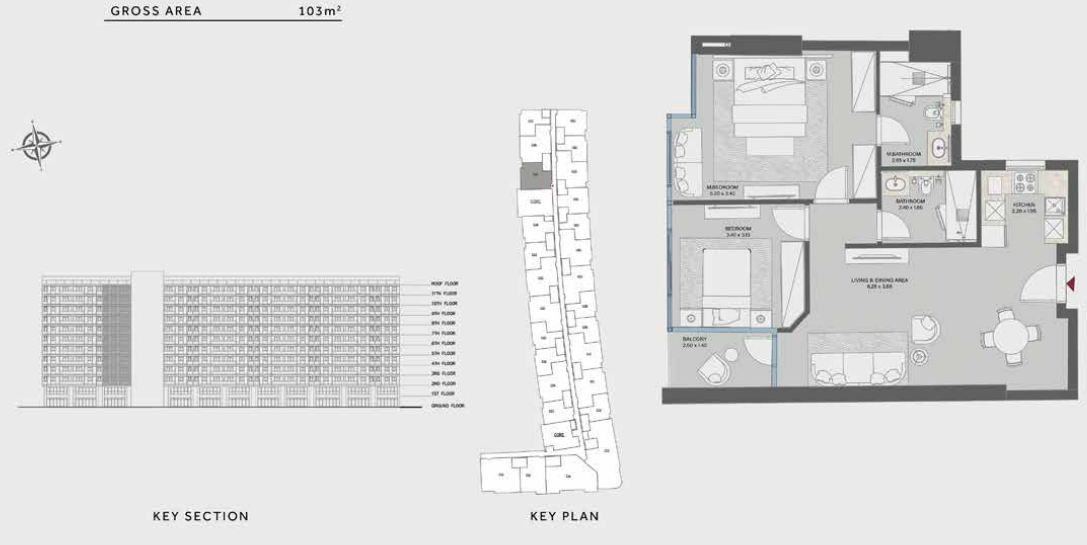 Floor plan for apartment at Marriott Residences Heliopolis