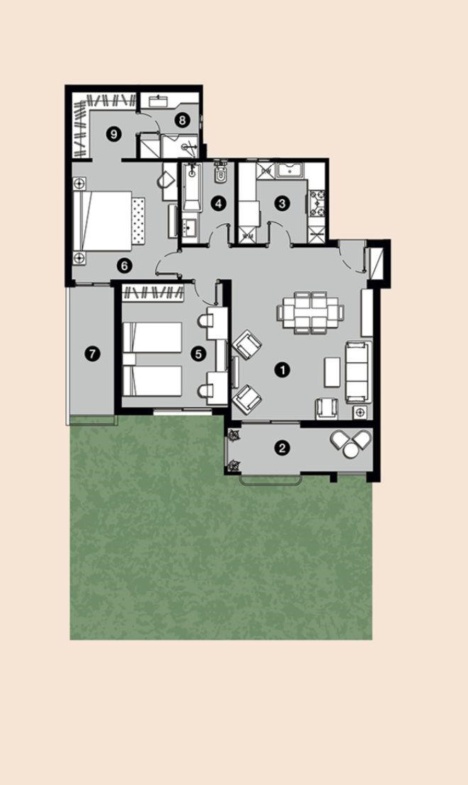 Floor plan for apartment at Ninety Avenue