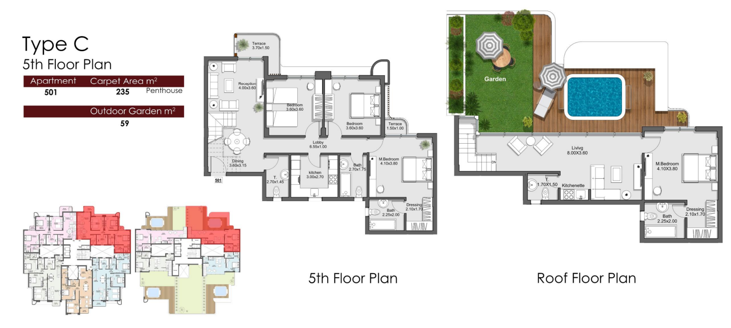 Floor plan for apartment at Amara