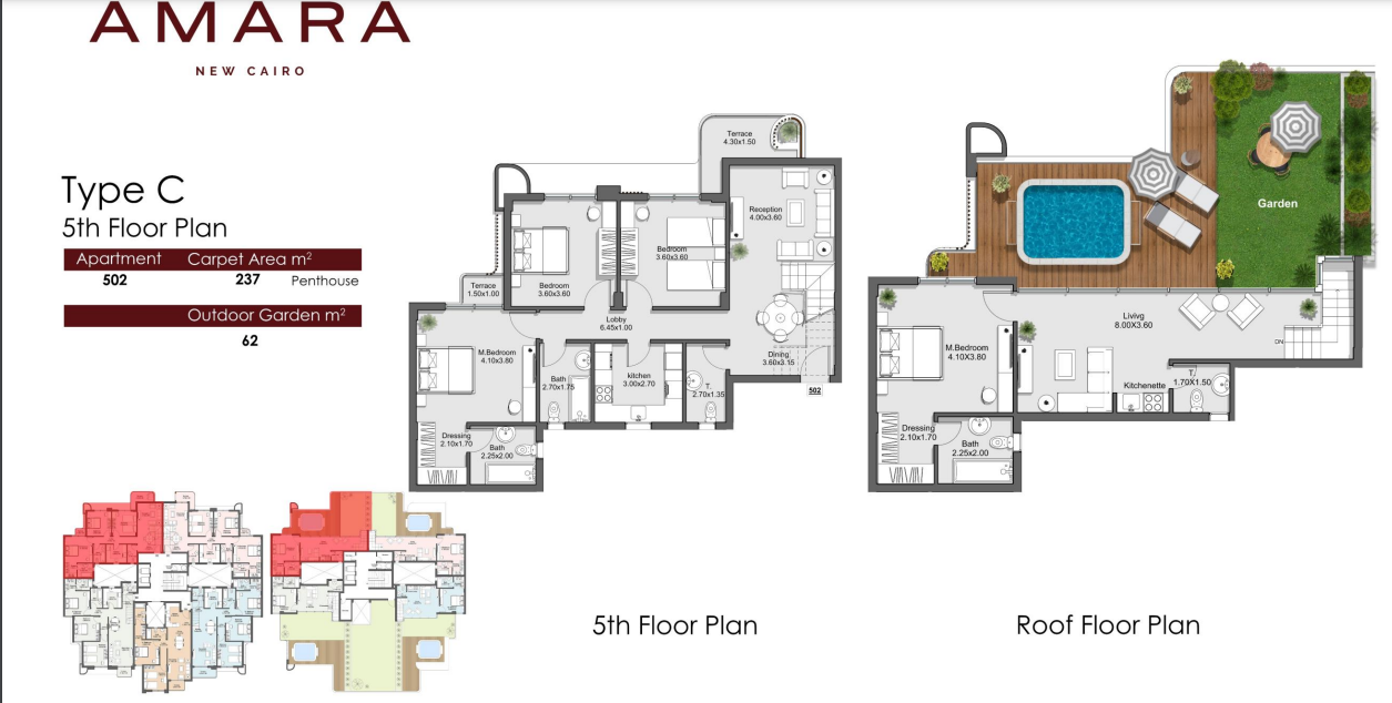 Floor plan for penthouse at Amara