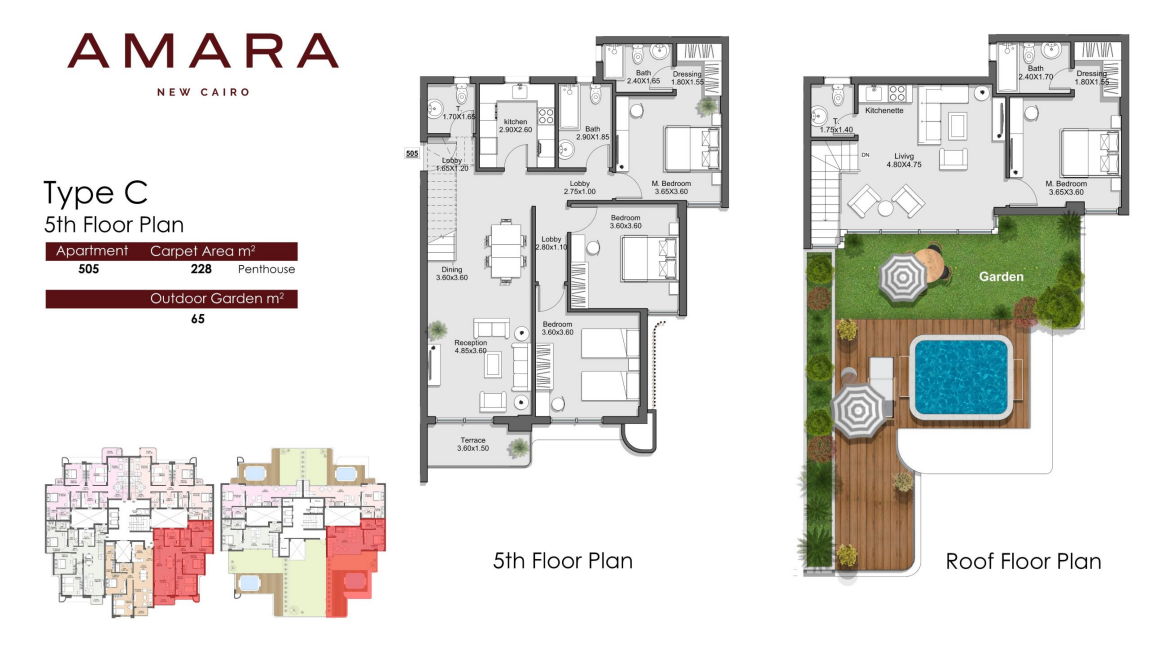 Floor plan for apartment at Amara