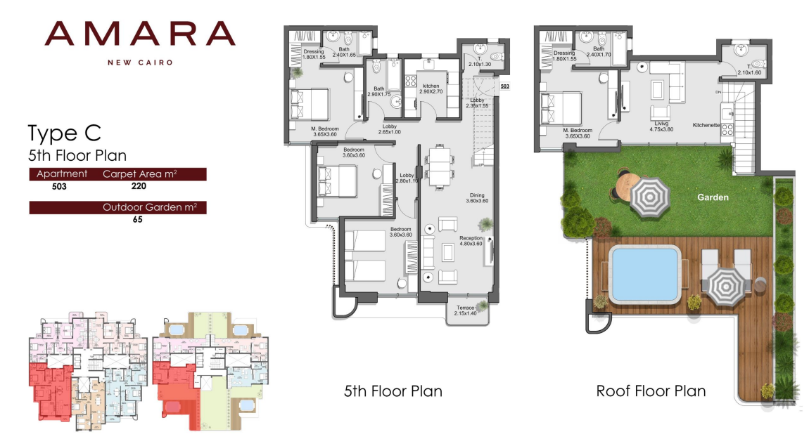 Floor plan for penthouse at Amara