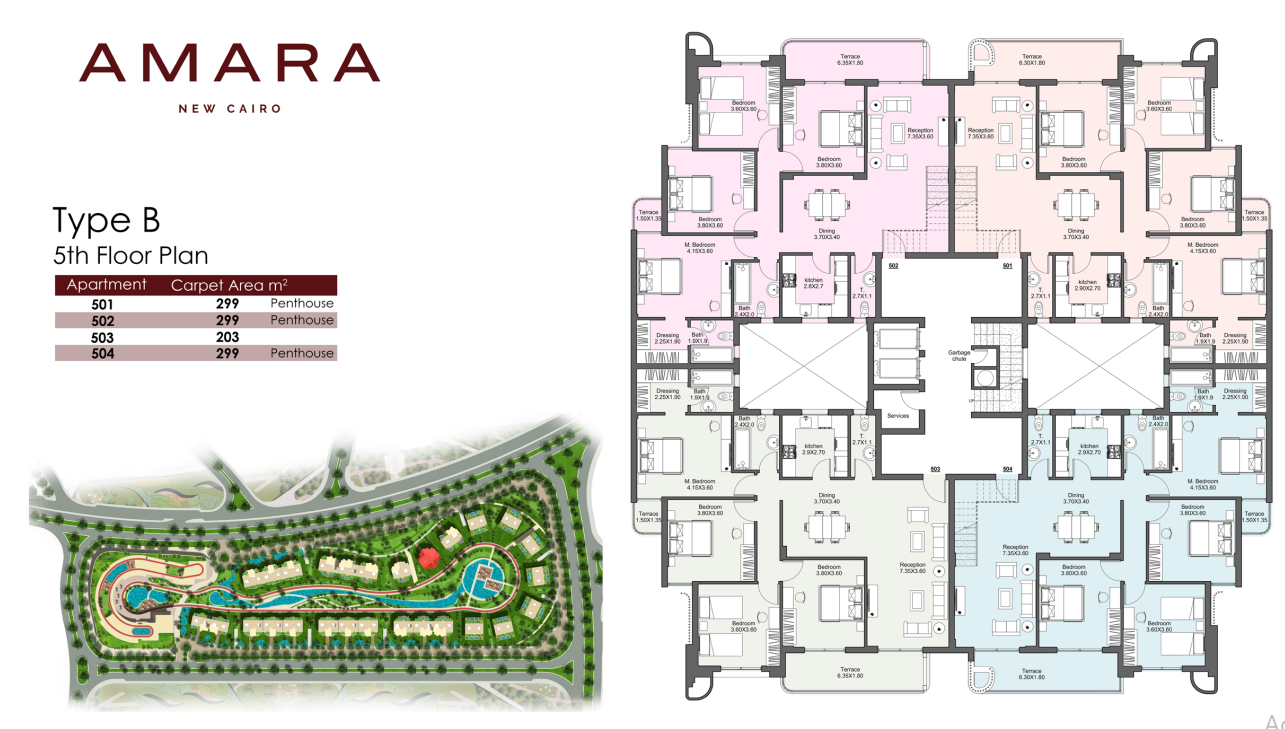Floor plan for apartment at Amara