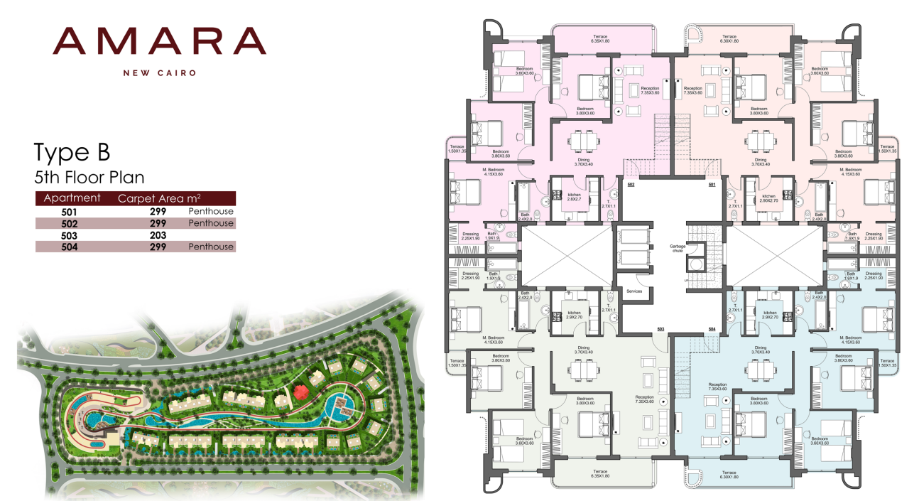 Floor plan for penthouse at Amara