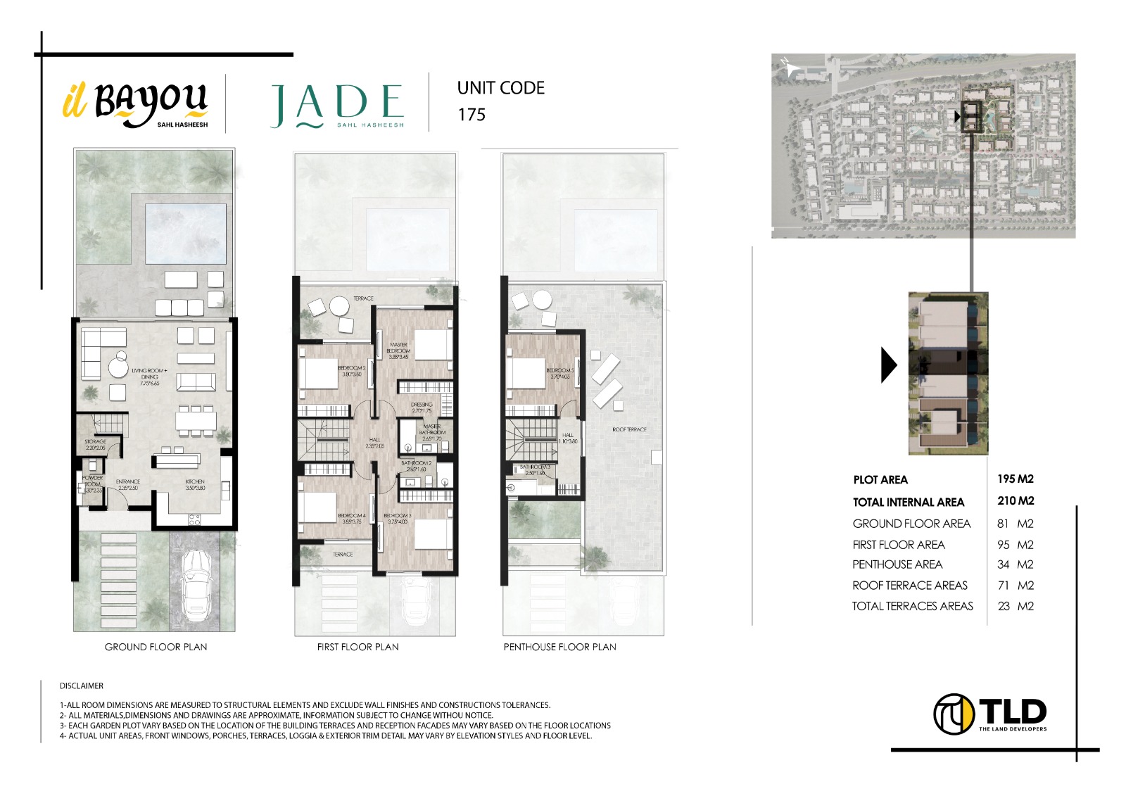 Floor plan for townhouse at Il Bayou