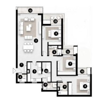 Floor plan for apartment at Solana