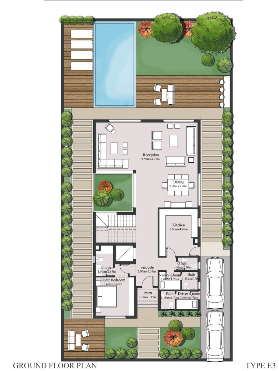 Floor plan for villa at Palm Hills New Cairo