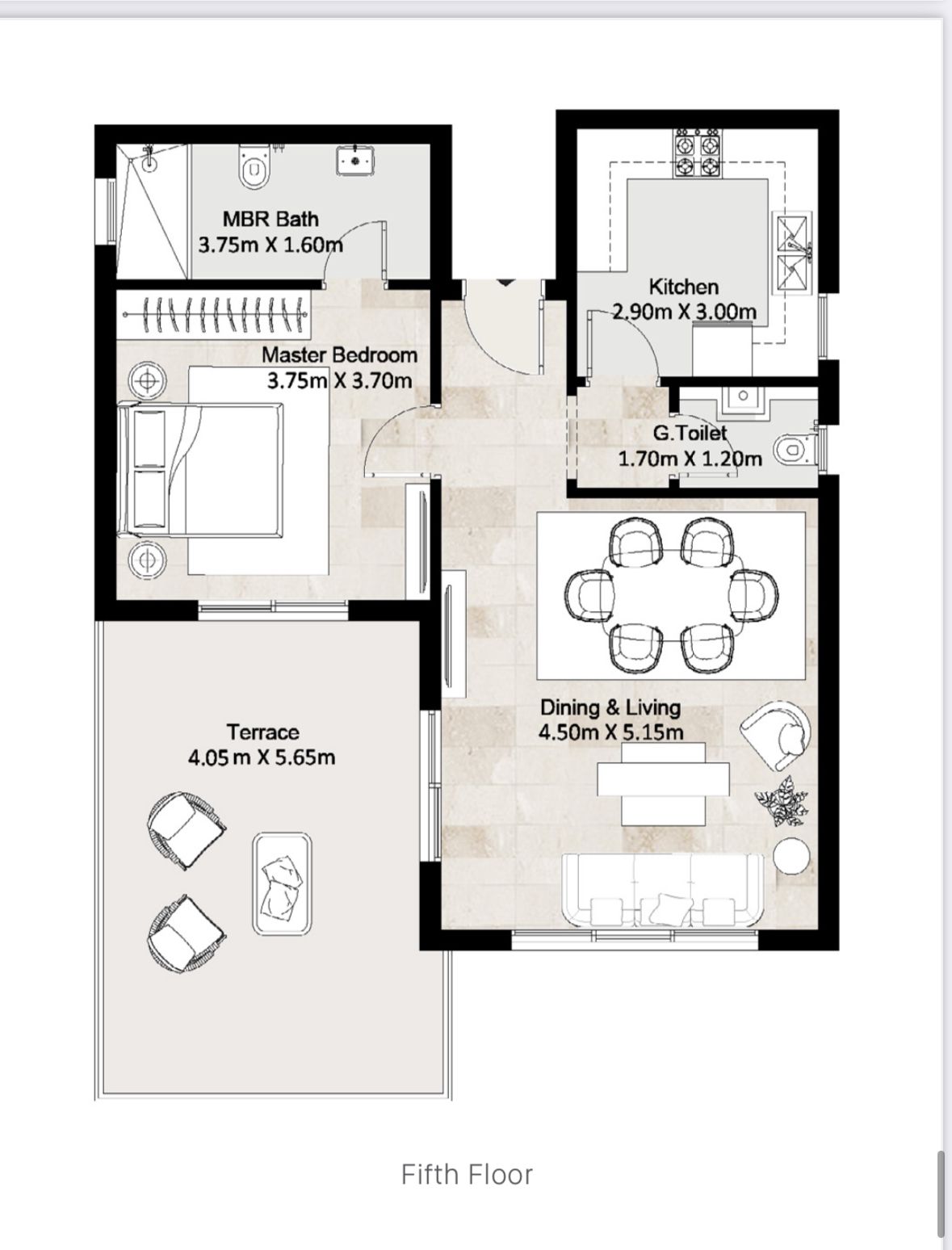 Floor plan for apartment at Greens Residence New Cairo
