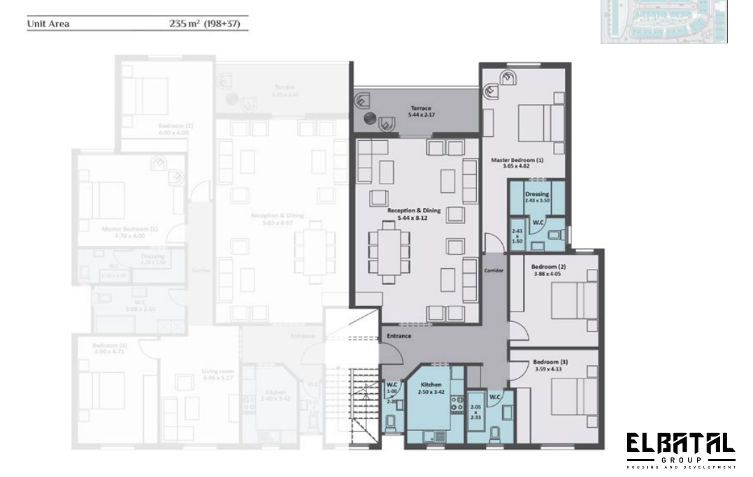 Floor plan for penthouse at Rock Vera
