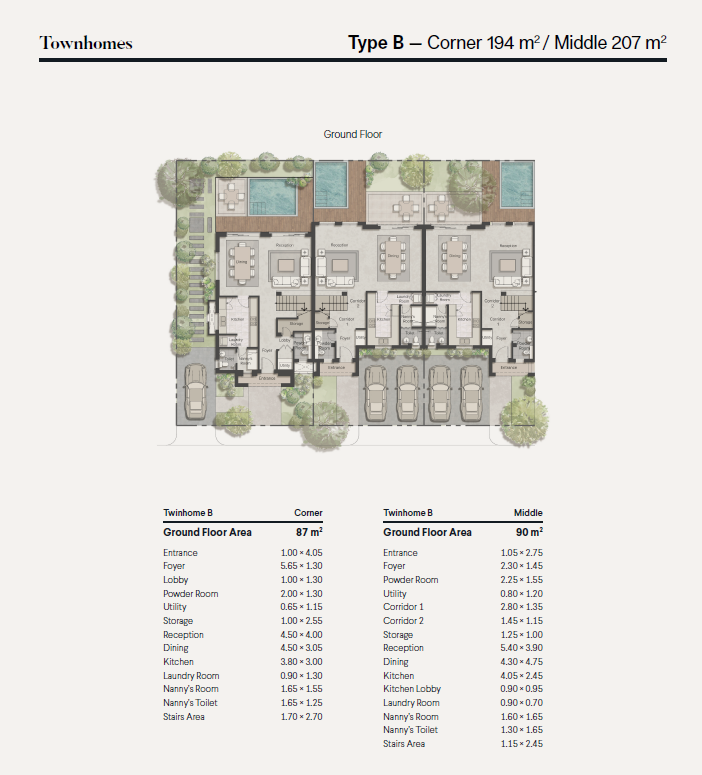 Floor plan for townhouse at Ever New Cairo