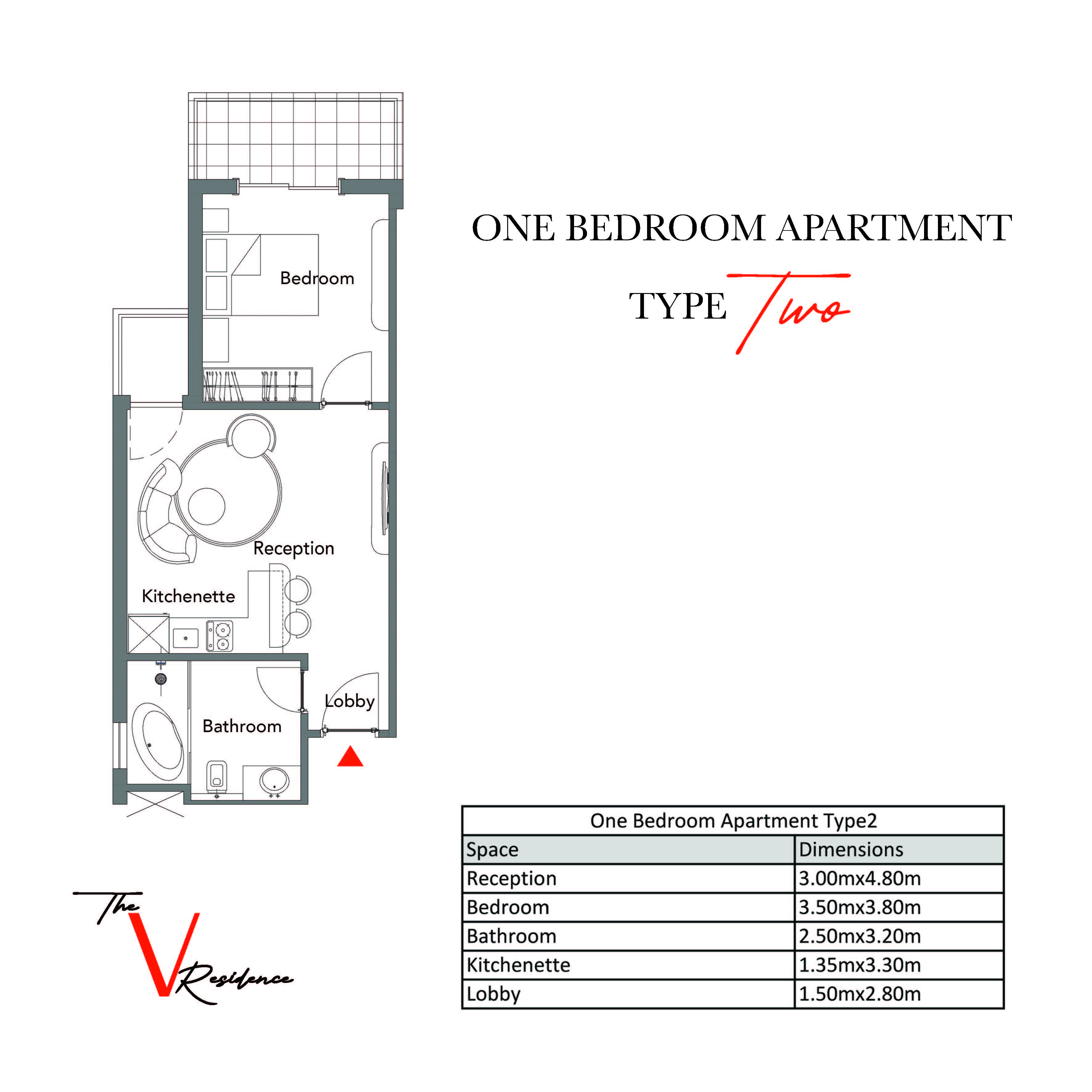 Floor plan for apartment at The V Residence - Villagio