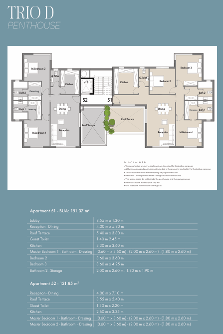 Floor plan for penthouse at Badya