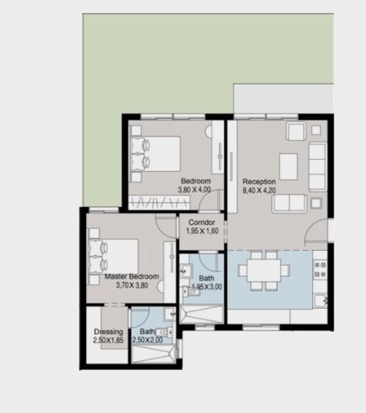 Floor plan for apartment at Bluetree
