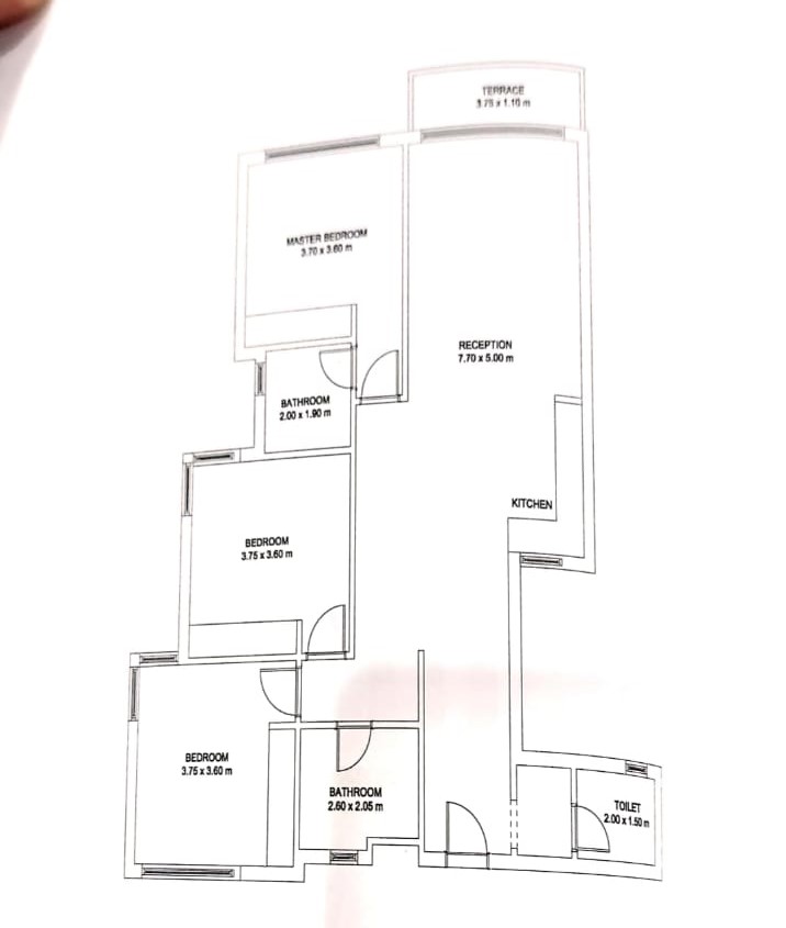 Floor plan for chalet at Mar Bay - Ras El Hekma