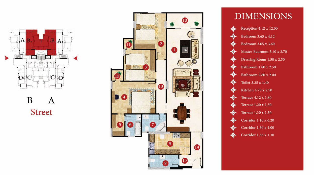 Floor plan for apartment at Capital Heights 2