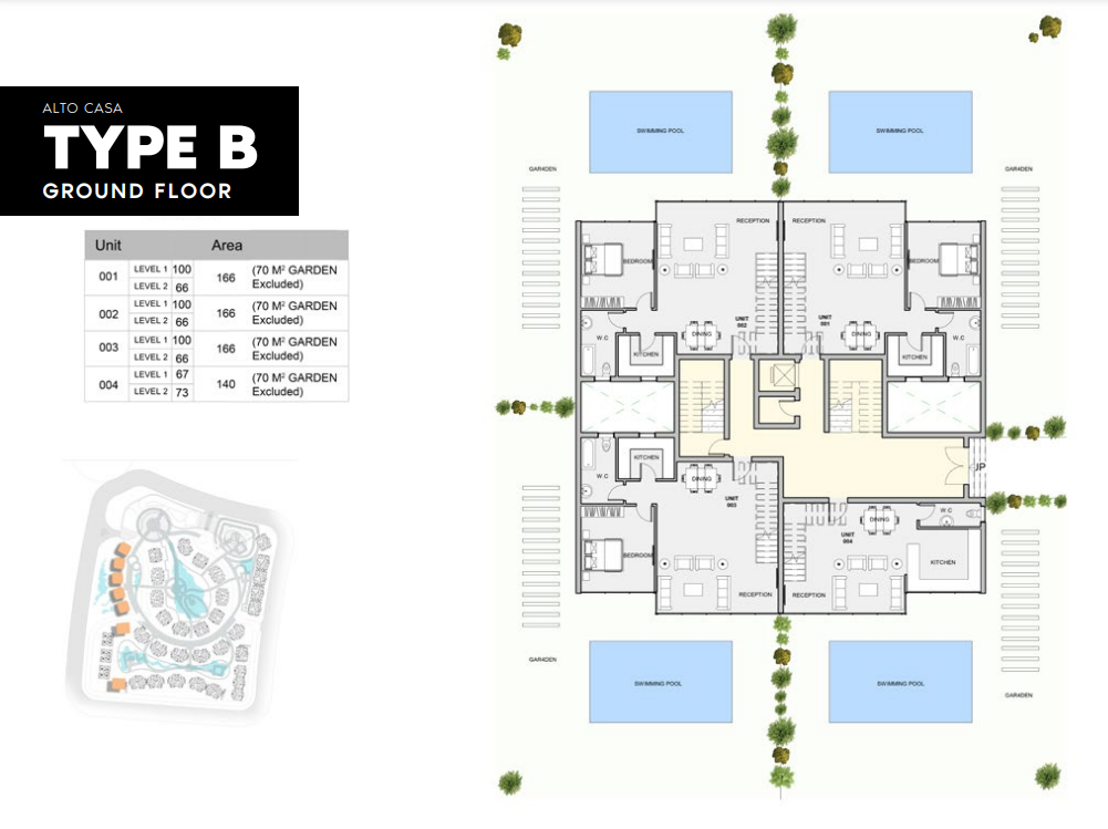 Floor plan for duplex at Atika