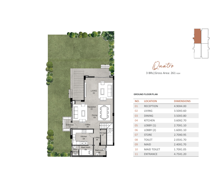 Floor plan for villa at Rosevil