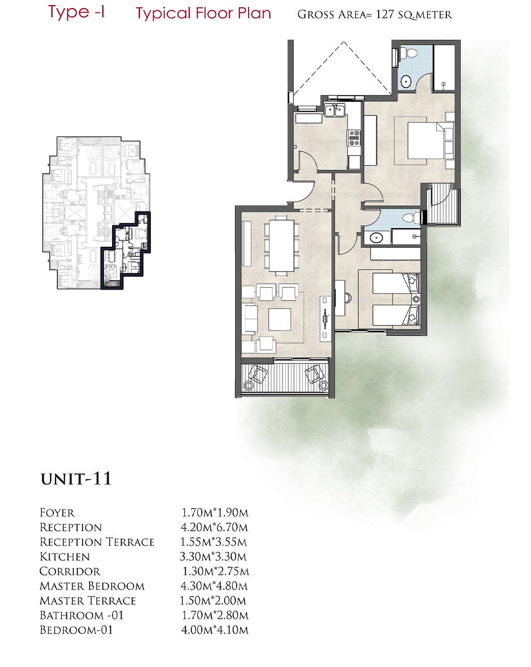 Floor plan for apartment at De Joya 1