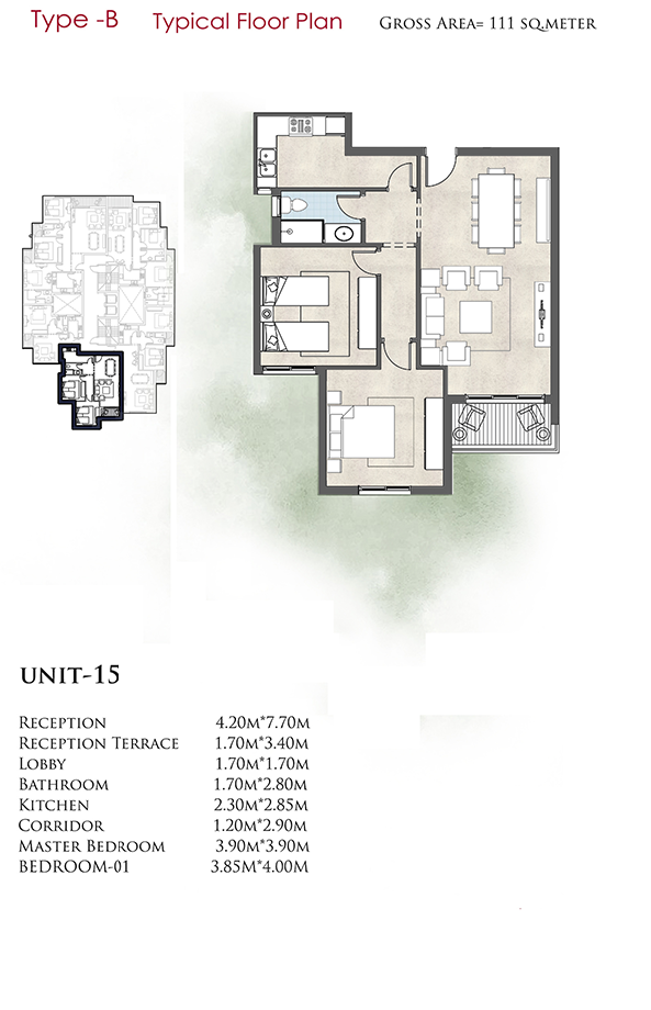 Floor plan for apartment at De Joya 1
