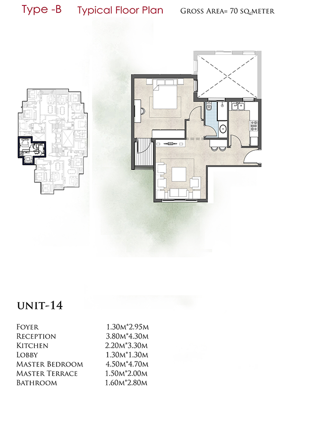 Floor plan for apartment at De Joya 1