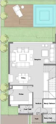 Floor plan for townhouse at Badya