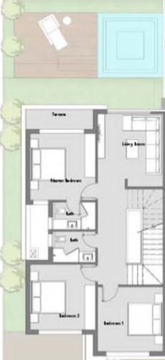 Floor plan for townhouse at Badya