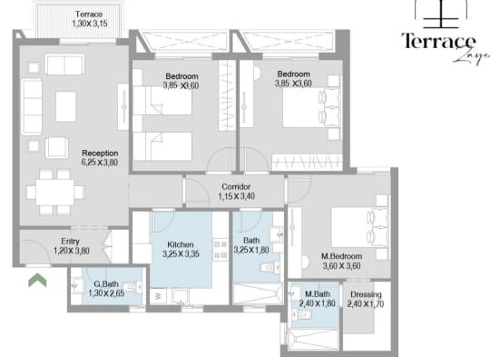 Floor plan for apartment at Terrace