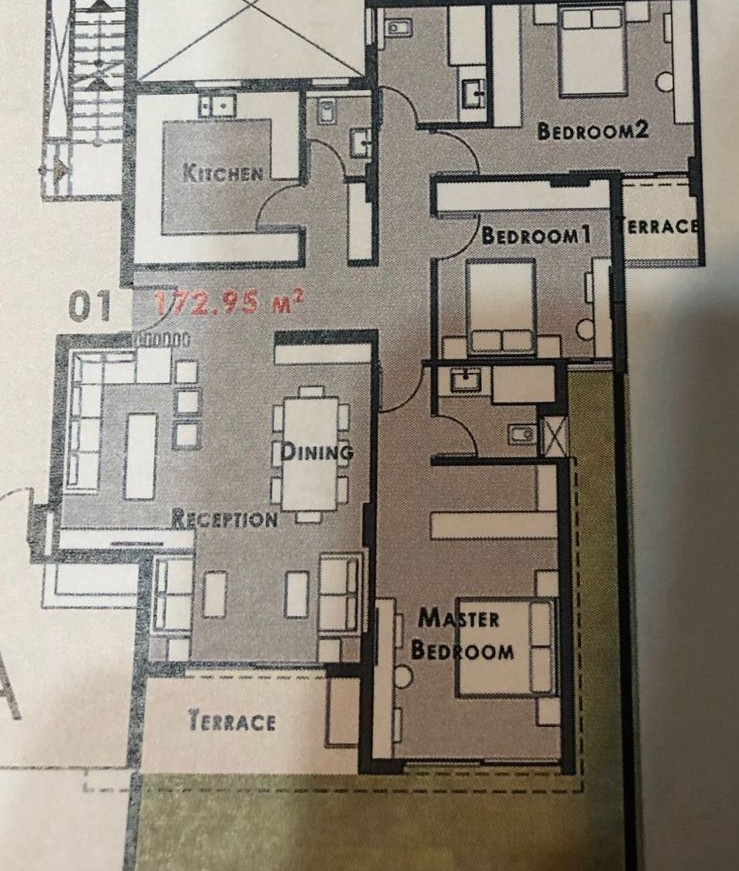 Floor plan for apartment at Palm Hills New Cairo