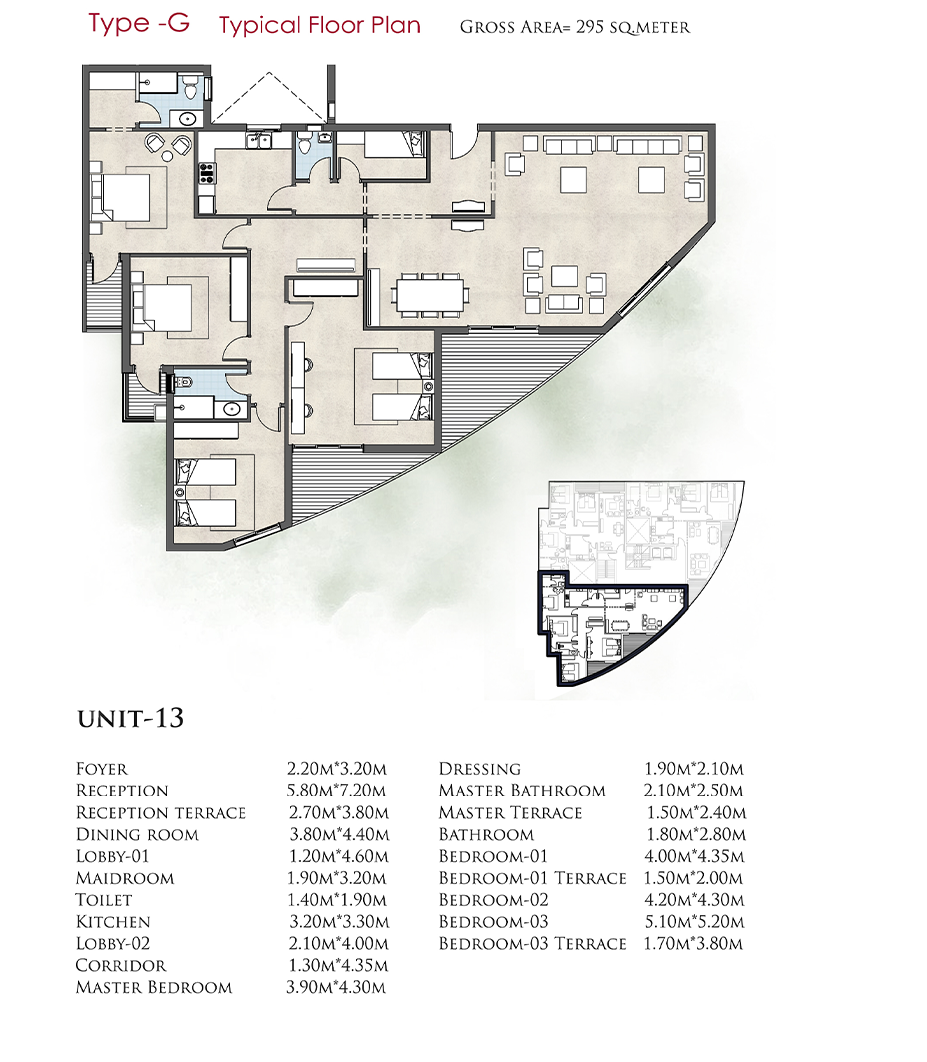 Floor plan for apartment at De Joya 1