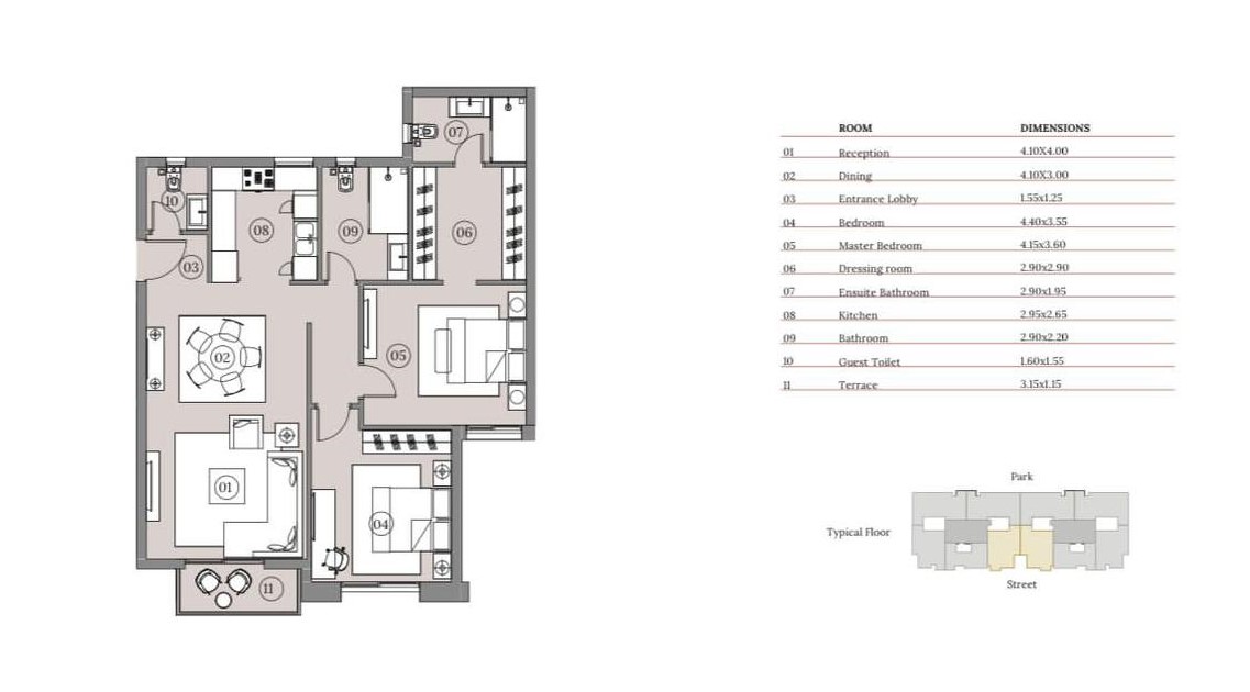 Floor plan for apartment at Haptown Park 226