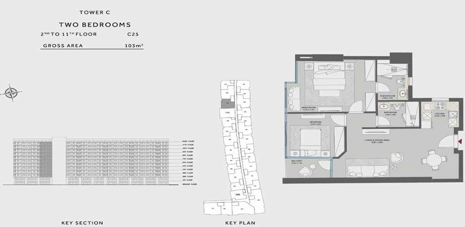 Floor plan for apartment at Marriott Residences Heliopolis