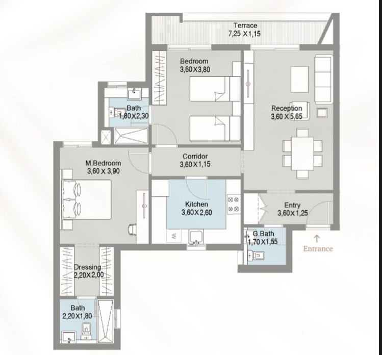 Floor plan for apartment at Terrace