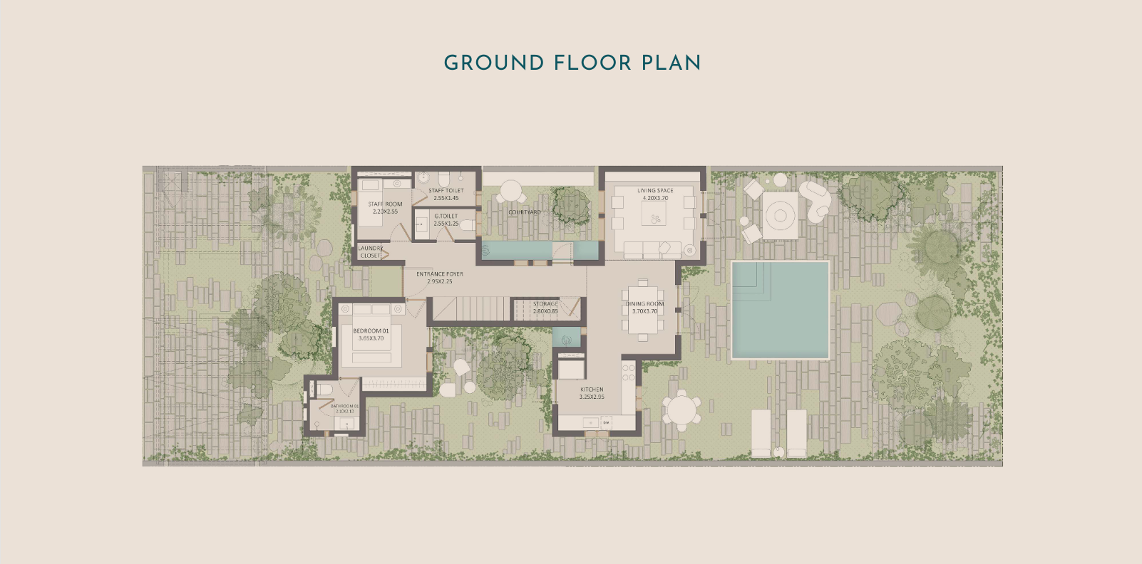 Floor plan for townhouse at Tuban El Gouna