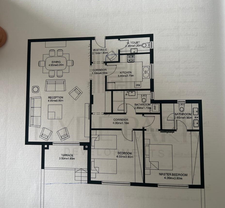 Floor plan for apartment at Hyde Park